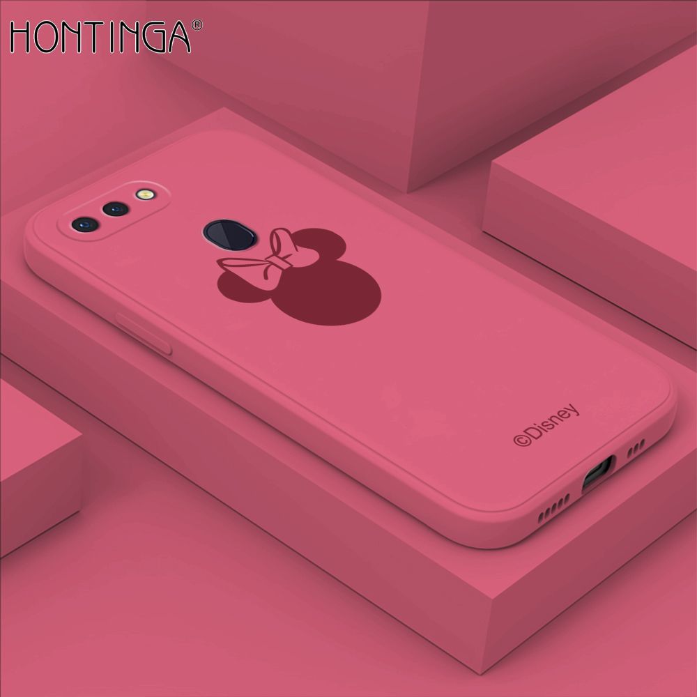 Hontinga for OPPO R15 Pro Case Cartoon Mouse Phone Case Soft Square Edge Silicone Cases Full Lens Cover Shockproof Protection Cover