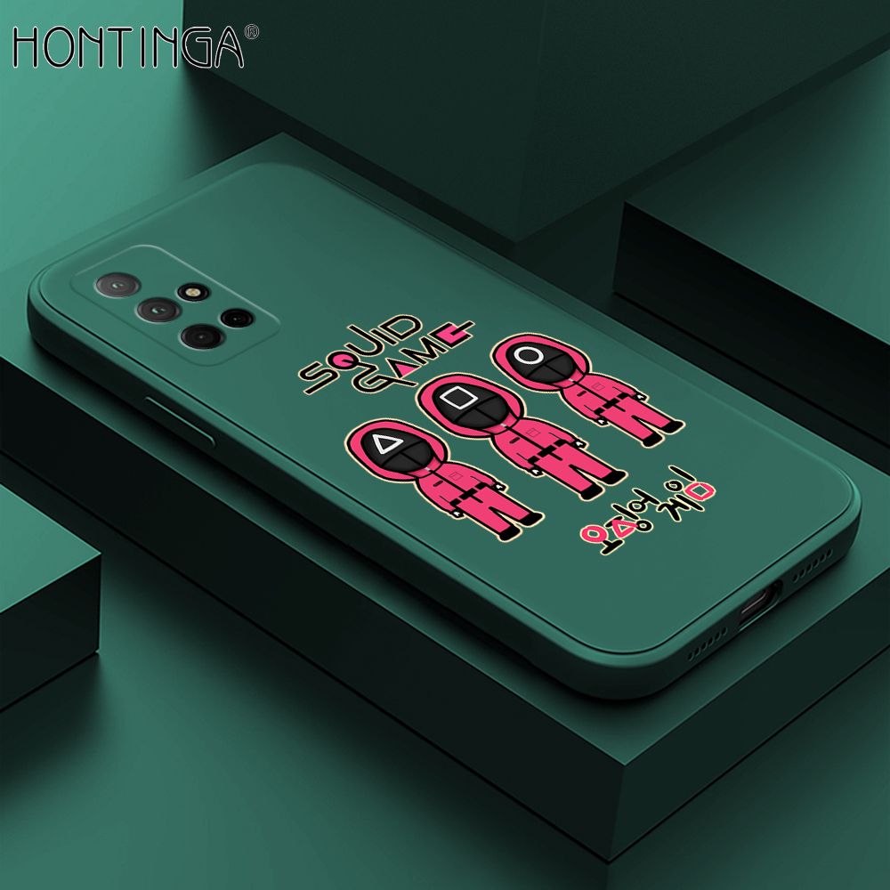 Hontinga for Honor 30S Case Trend Cartoon Korean Squid Phone Cover Liquid Silicone Case Phone Protective Case