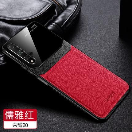 Case For Huawei Honor 20 Leather Mirror Tempered Glass Shockproof Phone Back Cover