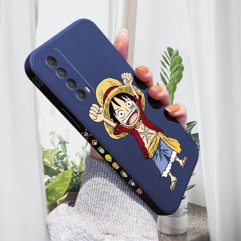 AMORVOR for Huawei Y7A 2020 Back Cover Anime One-Piece Luffy Side design Soft Case Liquid Silicone Phone Cases