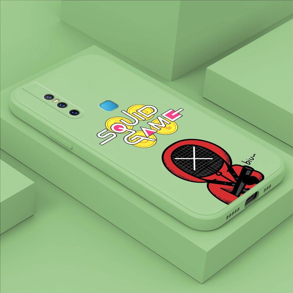 ZeroQiQi for Vivo V15 Case Fashion Cartoon Electric Baton Judge Role Phone CoverSquare Liquid Silicone Trend Phone Case