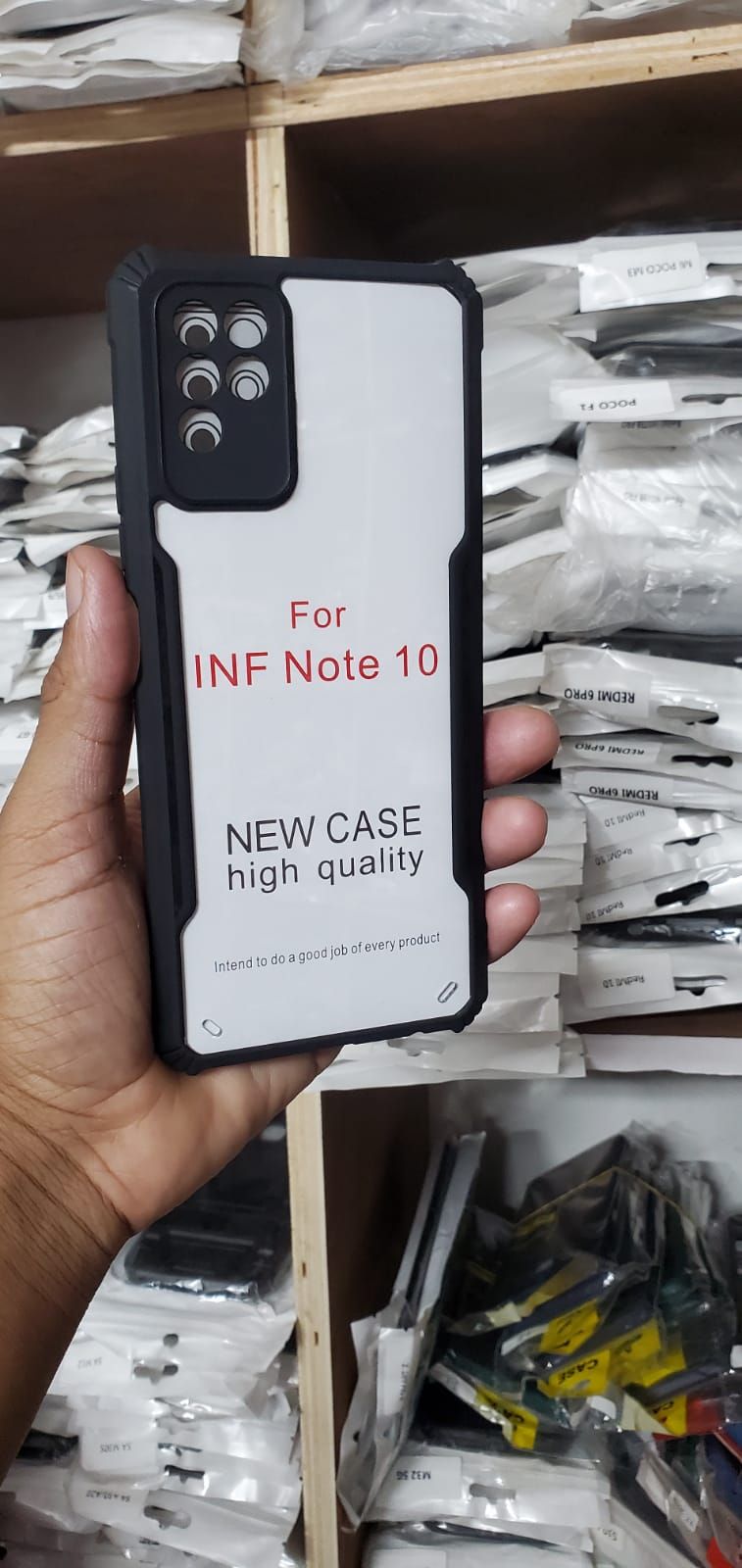 For Infinix Note 10 Edge-Reinforced Shockproof Cushion Back Clear Hybrid Transparent Hard Cover Casing