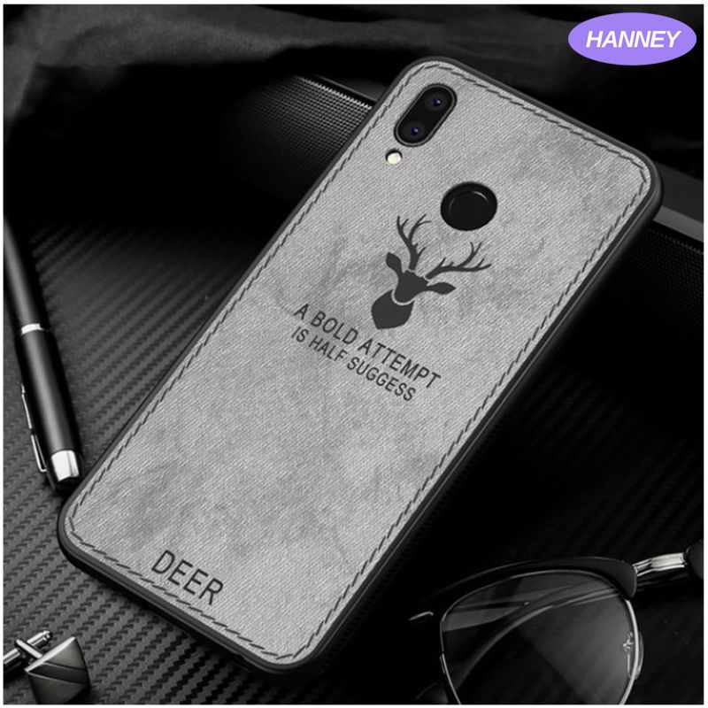For VIVO X21 UD Y20 Y20i Y11  Y12 Y15 Y91 Y95 Y91C Y81 Y83 V7 PLUS Y75 Y79 Phone Case Soft TPU Edge Canvas Embossed Deer Back Cover Casing DE-01