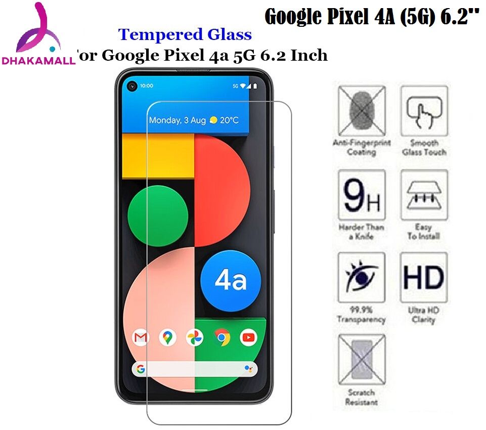 Google Pixel 4A (5G) 6.2'' Tempered Glass Screen Protector-Transparent