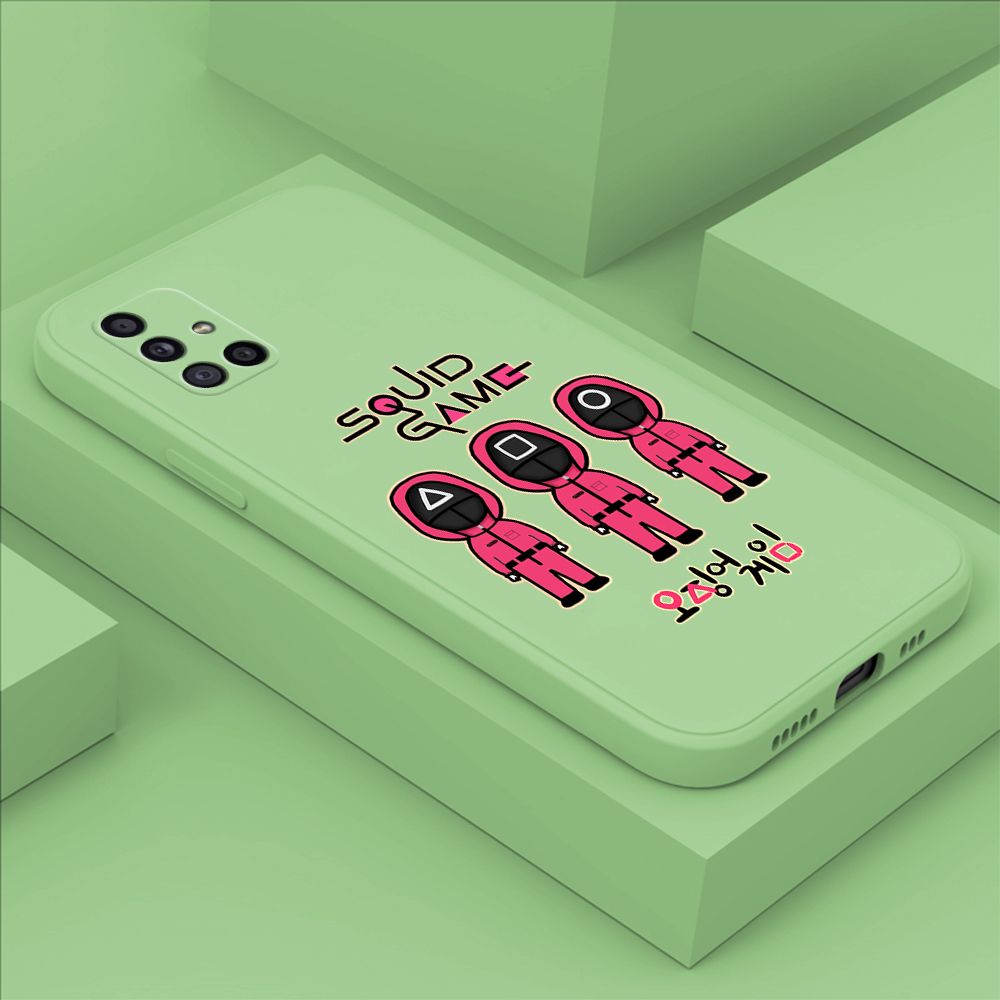 ZeroQiQi for Samsung Galaxy A51 Case Trend Cartoon Korean Squid Phone Cover Liquid Silicone Case Phone Protective Case