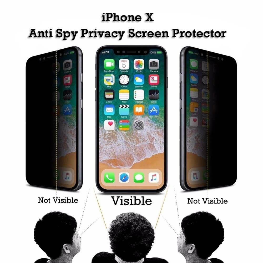 iPhone X / XS privacy  Hardness Tempered Glass Screen Protectors