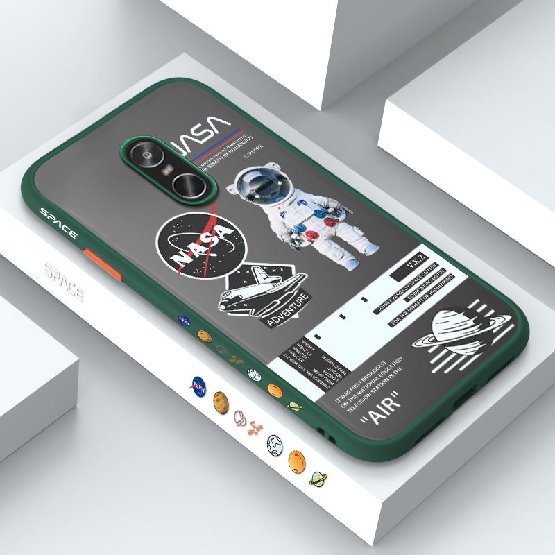 ZeroQiQi for Redmi Note 4Pro Case Creative Cartoon Astronaut Side Printed Pattern Design Phone Cover Frosted Transparent Ultra Thin Protective Phone Case