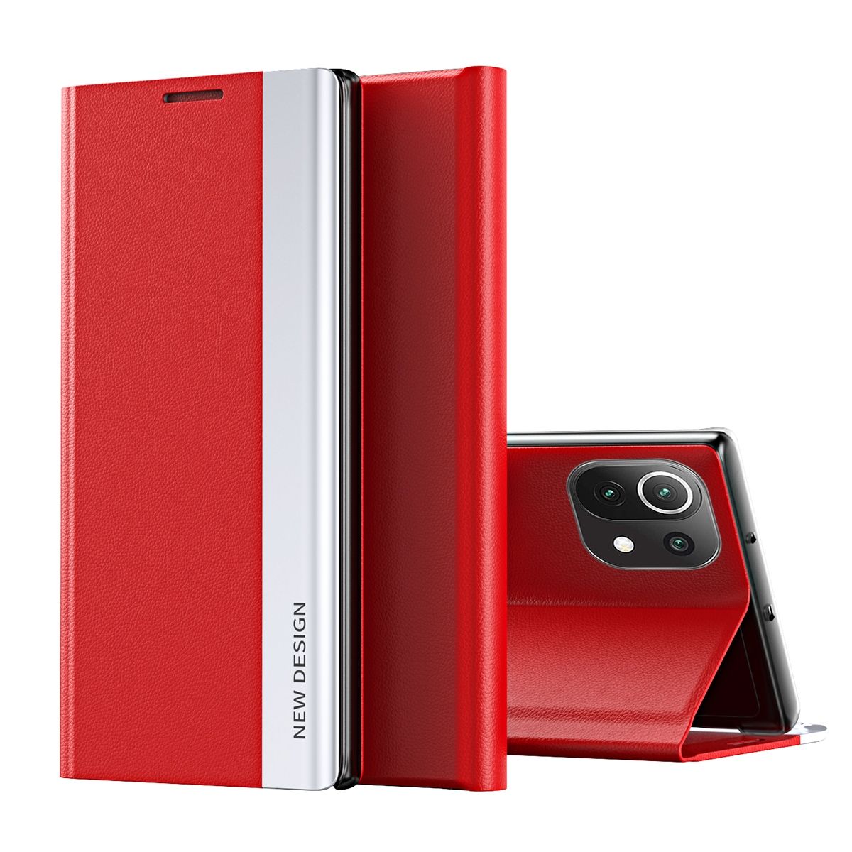 For Xiaomi Mi 11 Thin Slim Folio Flip Leather Magnetic Closure Case Cover