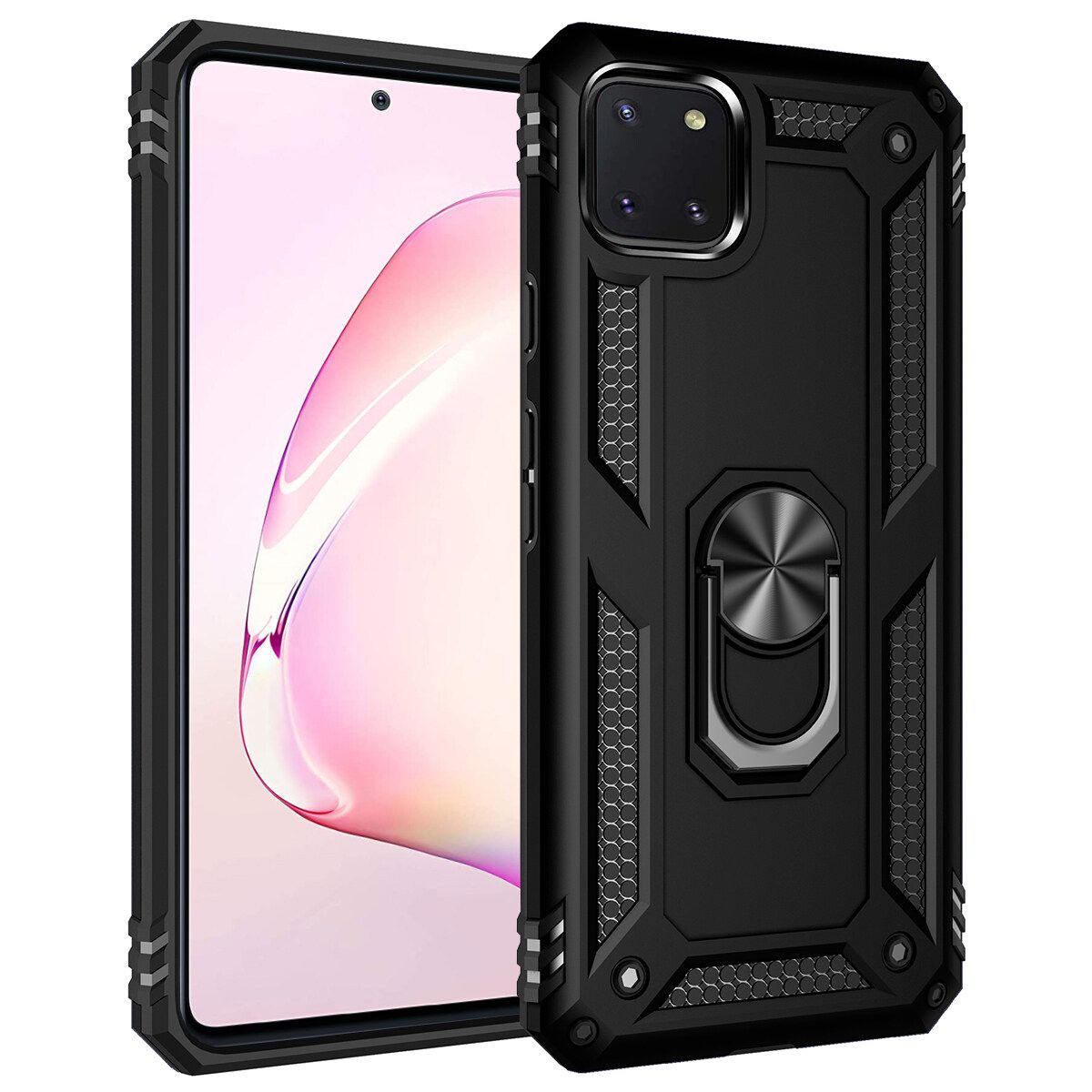For Samsung Galaxy Note 10 Lite Dual Layer Tough Rugged Ring Holder Stand Armor Shockproof Drop Protection Case cover
