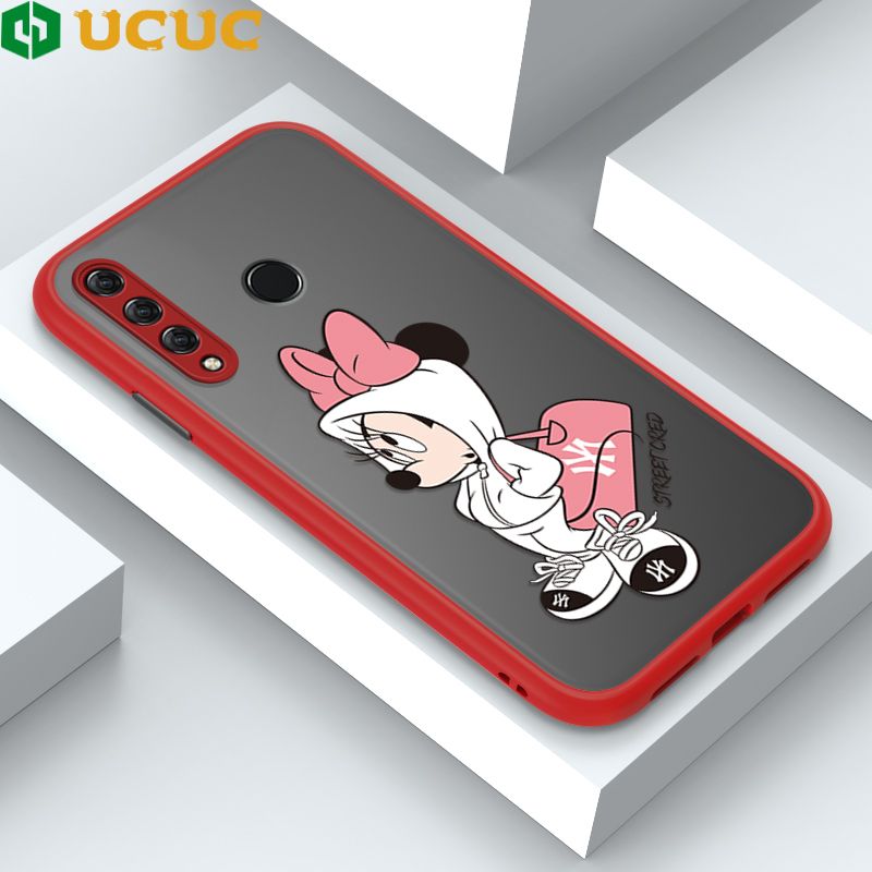 UCUC for Honor Y9 Prime 2019 Back Cover Satchel Minnie Frosted Transparent Hard Phone Case Thin Shockproof Full Cover Camera Protect Case