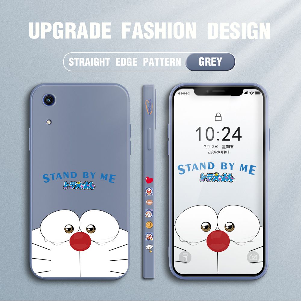 Jizetin for Huawei Y6 Pro 2019 Case New Cartoon Stand by Me Doraemon Anime Side Design Phone Cover Liquid Silicone Cases