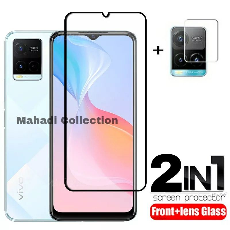 Vivo Y21/Y21T/Y33s (Front Smooth Best Quality Screen Glass Protector (Rinbo) And Neno Camera Lens Protector) For Vivo Y21/Y21T/Y33s