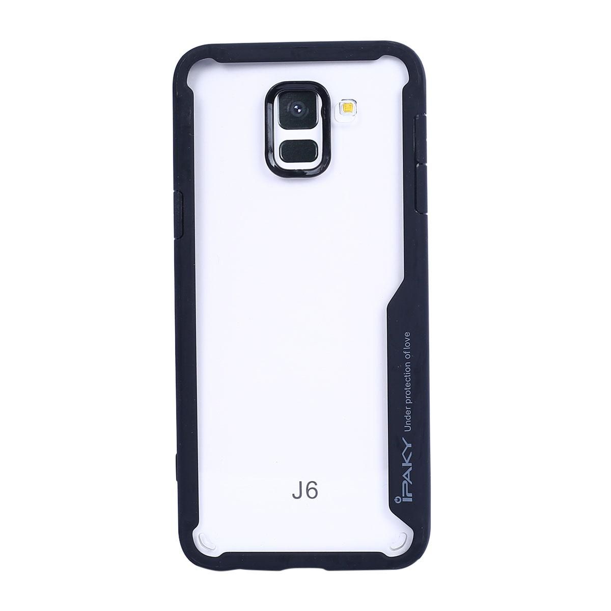 Samsung Galaxy J6 (2018) Ipaky Bumper Protective Transparent Case - Black