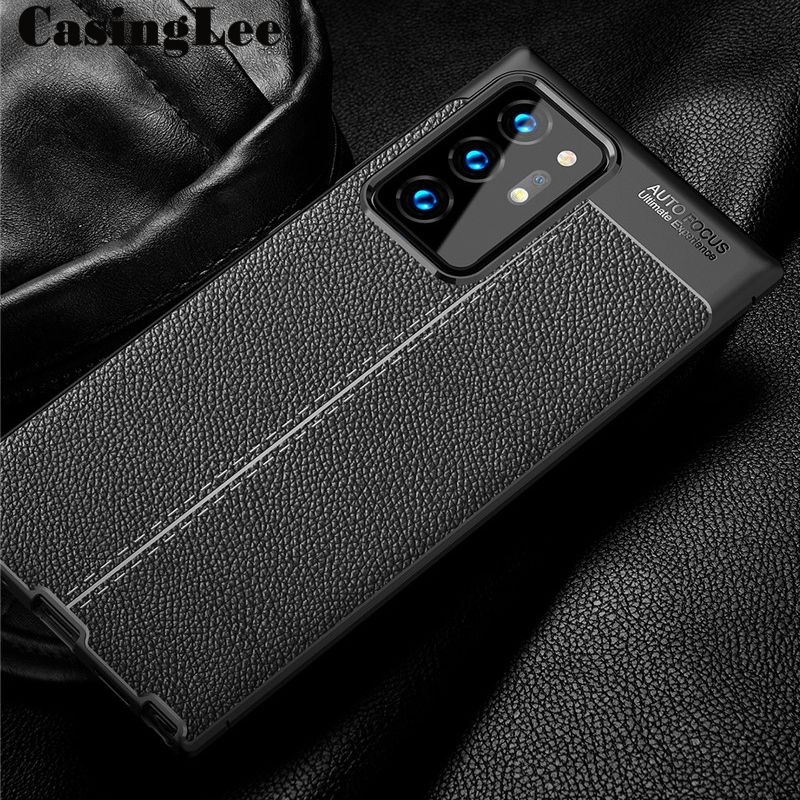 Phone Case For Samsung Galaxy Note 20 Ultra Case for Silicone Litchi Pattern PU Leather Shockproof Back Cover Galaxy Note 20 Ultra Phone Case