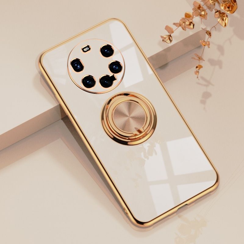 For Huawei Mate 40 Pro Luxury Electroplating Soft TPU One-piece Shell with Ring is Compatible case