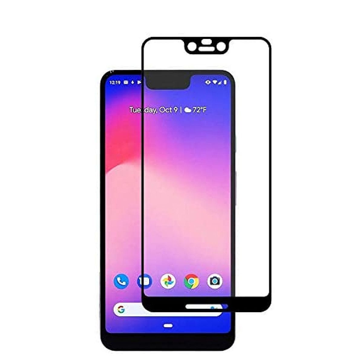 For Google Pixel 3 XL Tempered Glass protector 6D/9D/11D/21D 9H Hardness HD Plus - Black