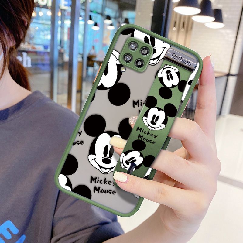 UCUC for Samsung Galaxy A42 5G Wrist Strap Case Cute Mouse Avatar Wristband Printing Cover Shockproof Ultra Thin Phone Case