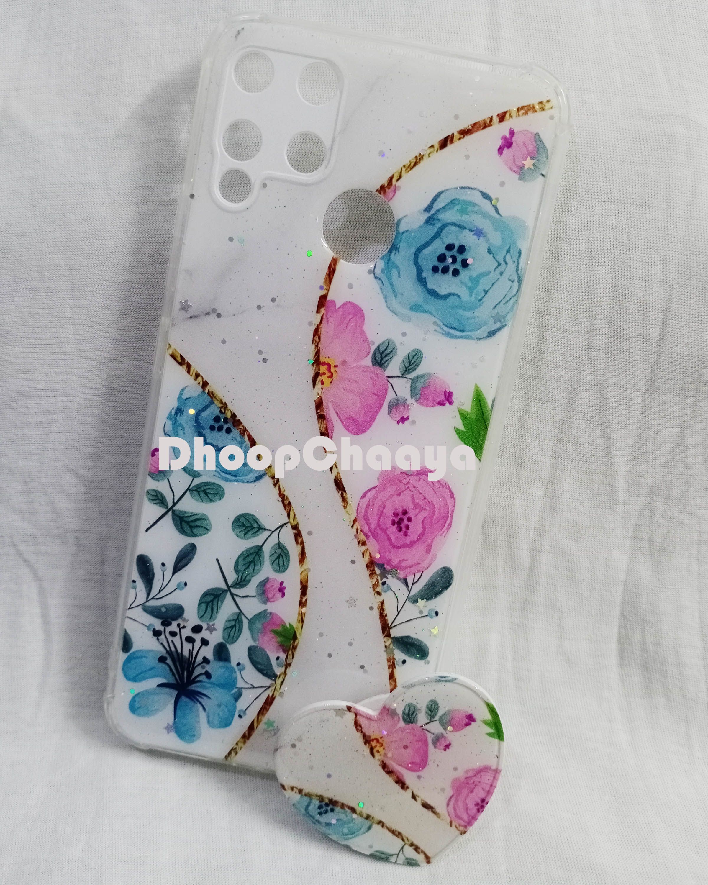 Realme C12 / Realme C15 / Realme C25 / Narzo 20 / Realme Narzo 30A - 3D Flexible Silicone Fashionable Ladies Cover with Pop Up Socket
