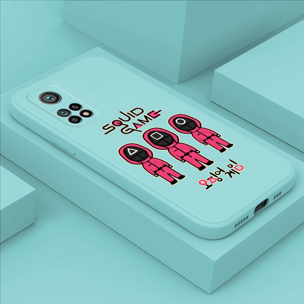 ZeroQiQi for Xiaomi Mi 10T Pro Case Trend Cartoon Korean Squid Phone Cover Liquid Silicone Case Phone Protective Case