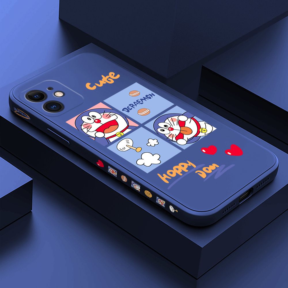 Hontinga for iPhone 11 Case Side Design Cartoon Cute Back Cover Soft Square Edge Pattern Liquid Silicone Trend Phone Cases