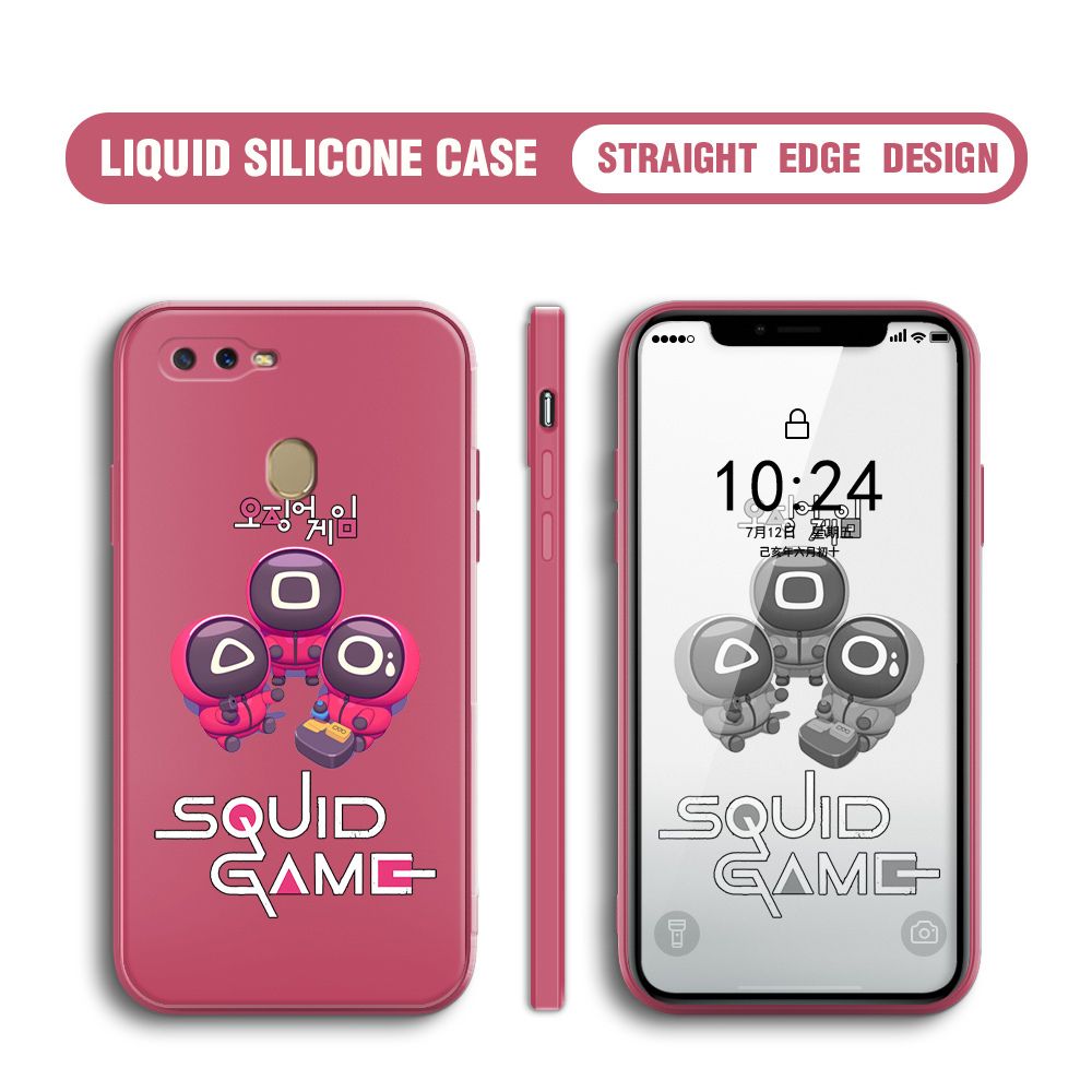 UCUC for OPPO A5S Case Cute Cartoon Cute Squid Character Phone Cover Square Liquid Silicone Shockproof Phone Protective Case