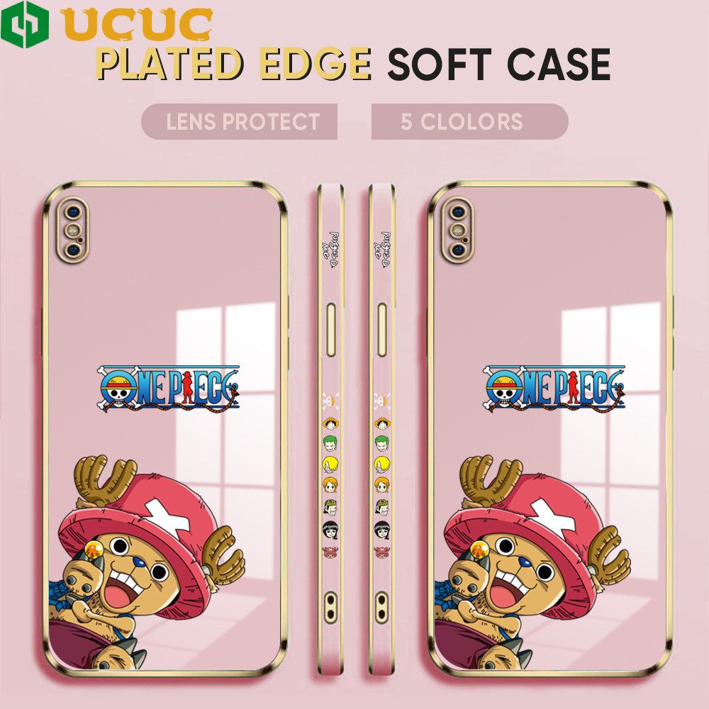 UCUC for iPhone X Case Creative Cartoon Chopper Luxury 6D Plating Soft Casing Silicone Ultra Thin Phone Cover