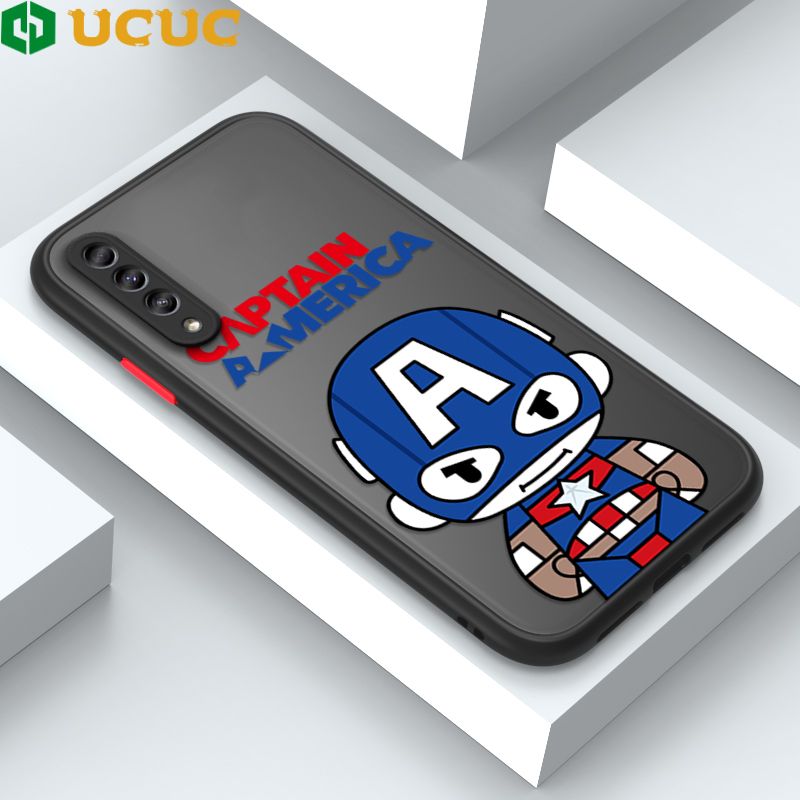 UCUC for Samsung Galaxy A50 A30S A50S Back Cover Captain America Frosted Transparent Hard Phone Case Thin Shockproof Full Cover Camera Protect Case