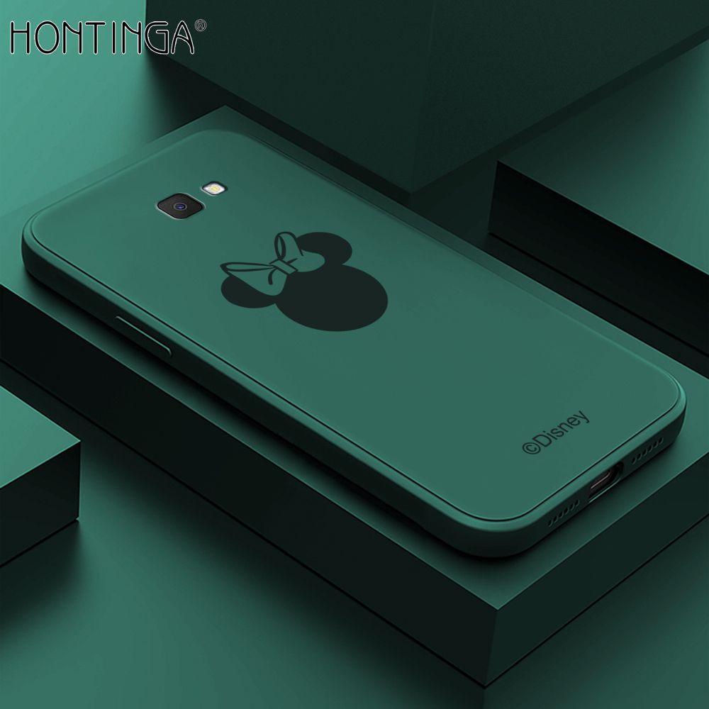 Hontinga for Samsung J7 Prime Case Cartoon Mouse Phone Case Soft Square Edge Silicone Cases Full Lens Cover Shockproof Protection Cover