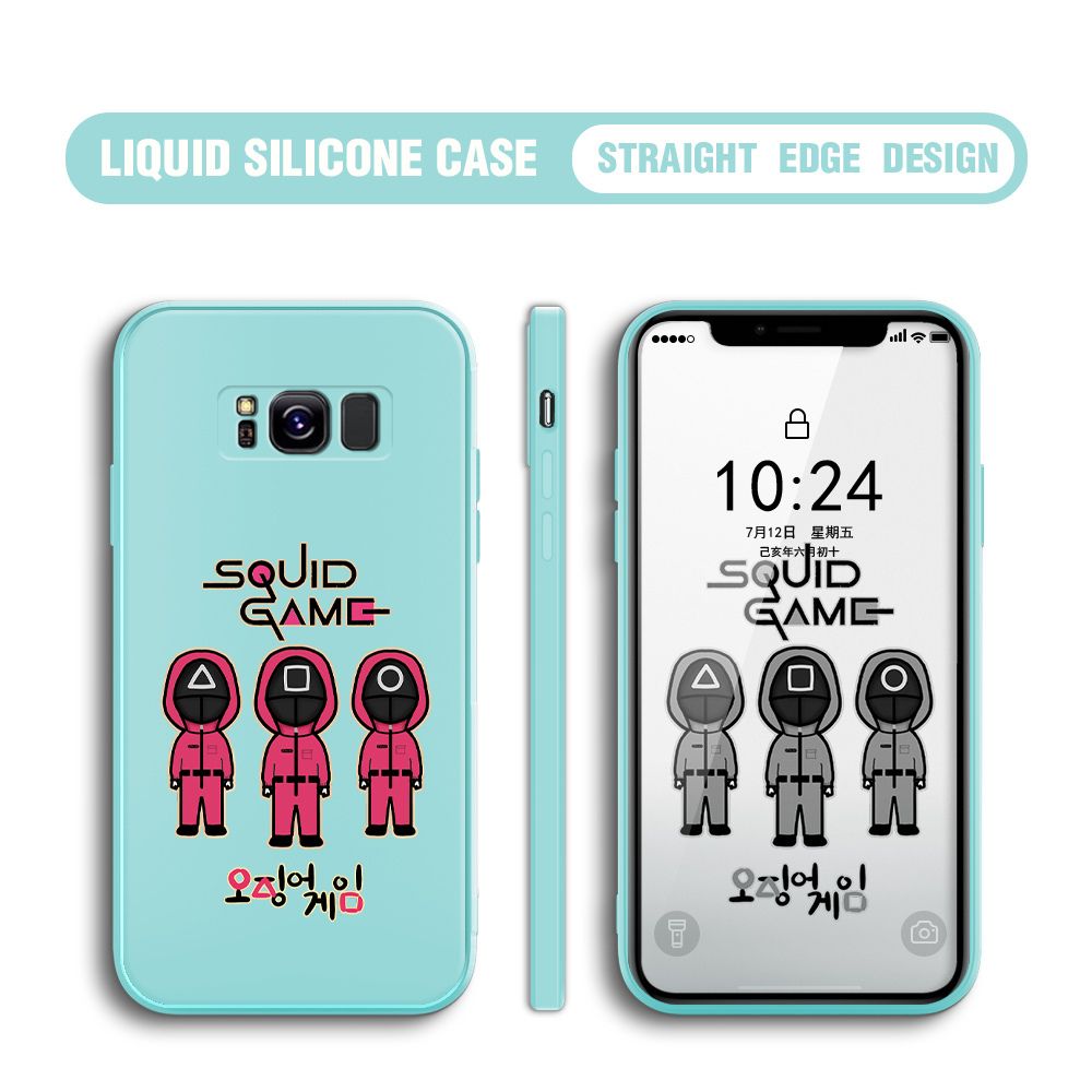 Jizetin for Samsung Galaxy S8 Case Trend Cartoon Korean Squid Phone Cover Liquid Silicone Case Phone Protective Case