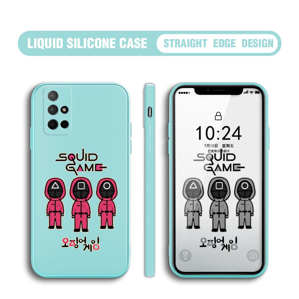 Jizetin for Honor 30S Case Trend Cartoon Korean Squid Phone Cover Liquid Silicone Case Phone Protective Case