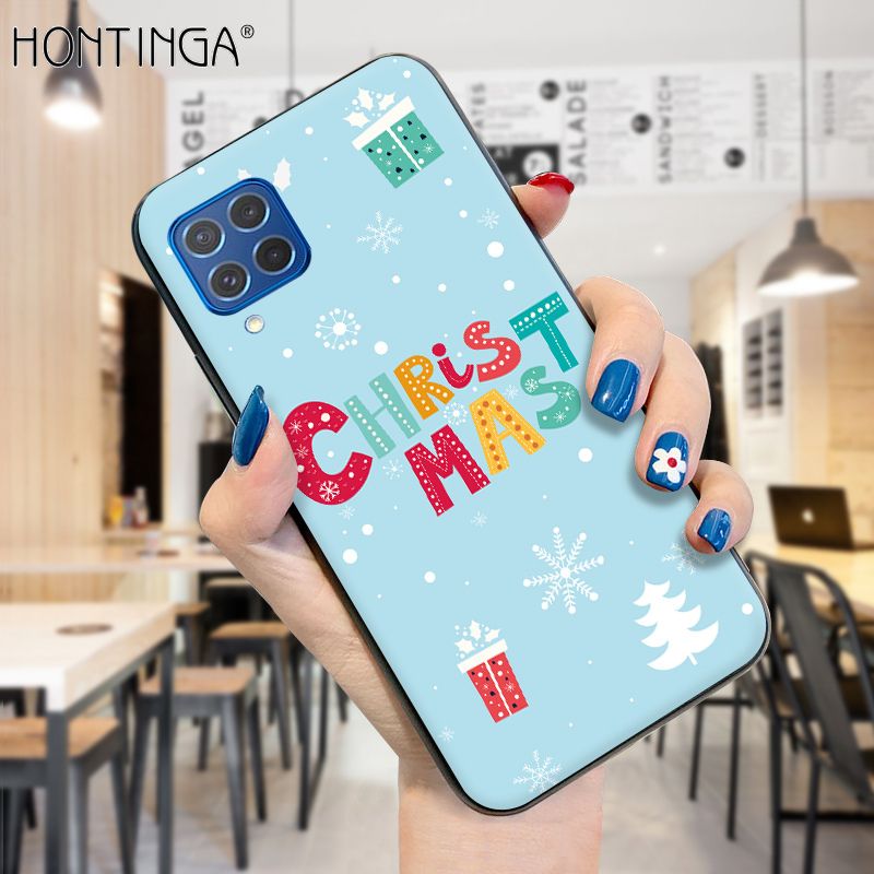 Hontinga for Samsung M62 Case Merry Christmas Gifts for Girls Boys Phone Cover Shockproof Soft Silicone TPU Cases