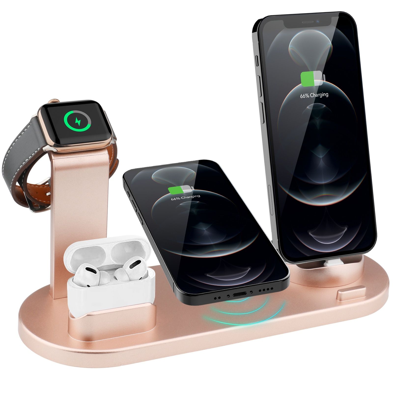 15W Wireless Charger Stand Dock  4 in 1 For Apple Watch 6 5 4 iPhone 12 11 X XS MaxXR 8 Airpods Pro Qi Fast L07