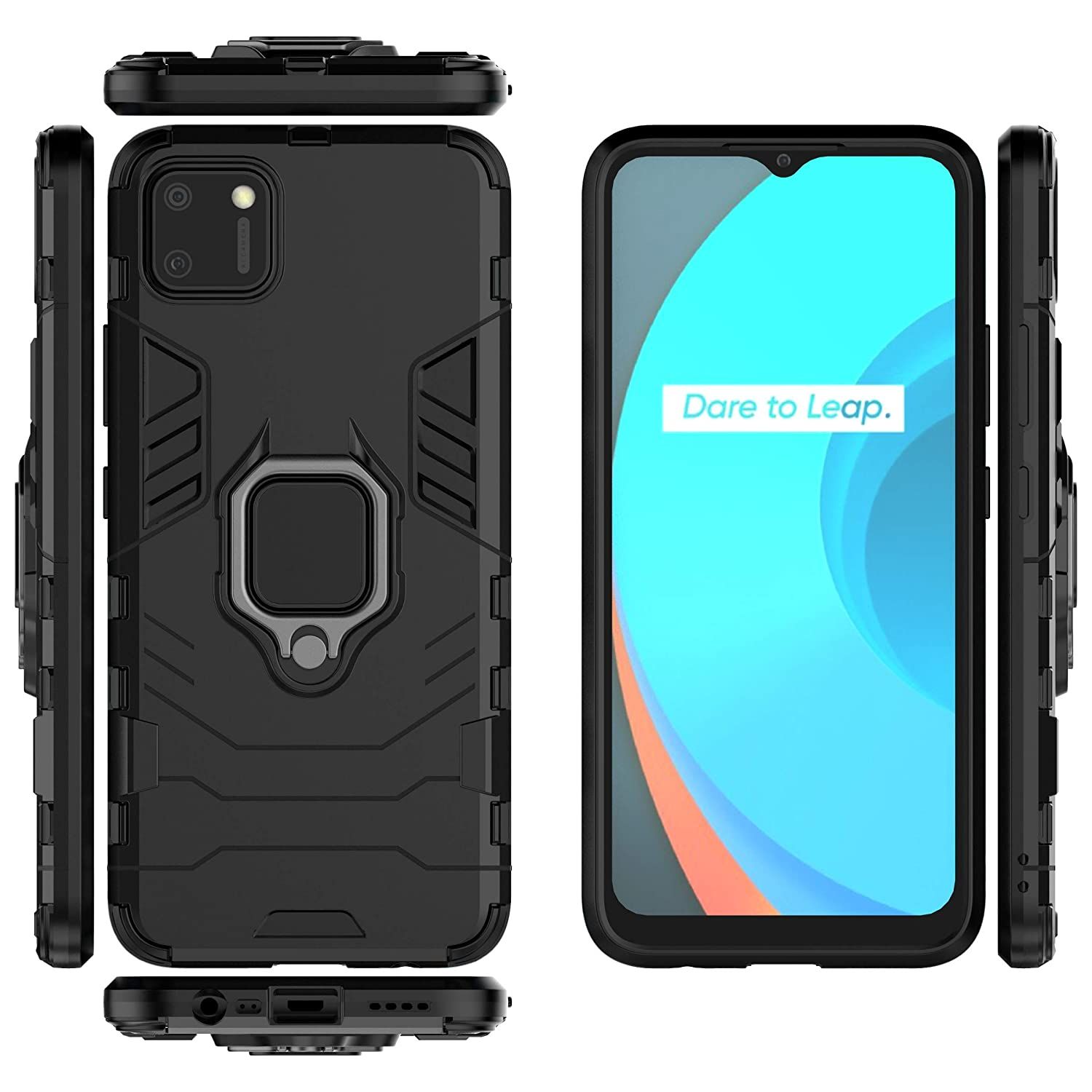 Realme c11 লাক্সারি আয়রন ম্যান হার্ড আর্মর এবং সফট সিলিকন tpu ফ্রেম ফোন ব্যাক কভার