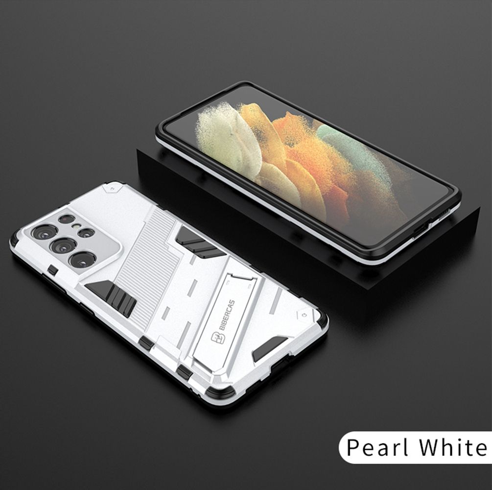 Case For Samsung Galaxy S21 / S21 Plus / S21 Ultra Punk Style Armor Phone Cover With Multi-directional Rotating Bracket Couples Back Casing