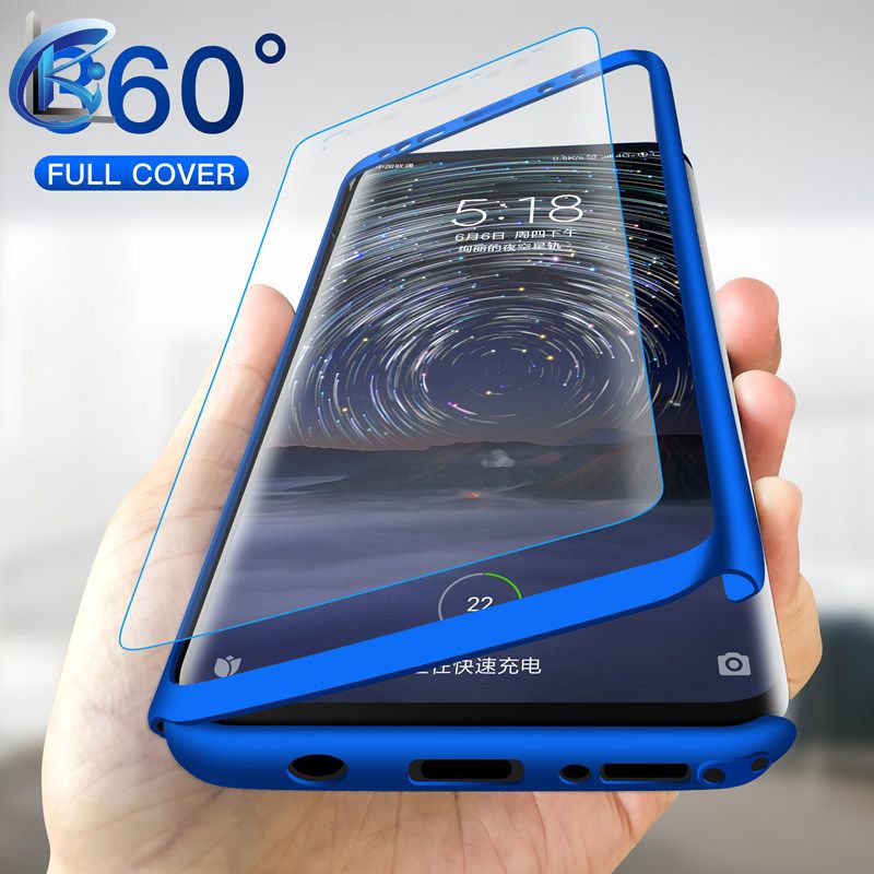 360 Full Cover Case For Samsung S20 Ultra S6 S7 Edge S8 S9 S10 Plus S10E A11 A21S A31 A41 PC Cover With Tempered Glass Film
