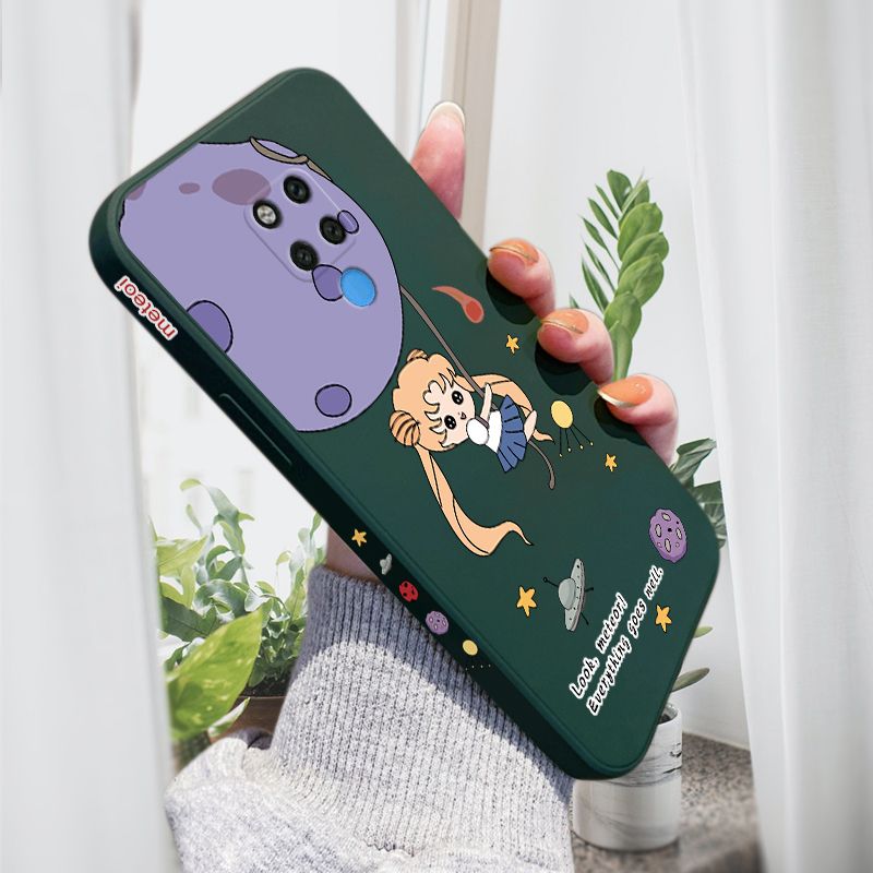 AMORVOR for Huawei Mate 20X Back Cover Lovely Sailor Moon Side design Soft Case Liquid Silicone Phone Cases