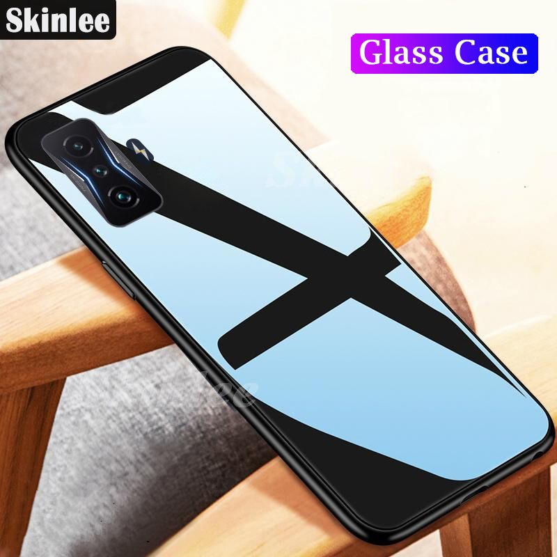 Skinlee Glass Phone Case for Xiaomi Poco F4 GT Back Cover Full Protection Tempered Glass Cases Casing hp for Xiaomi Poco F4 GT Glass Cover
