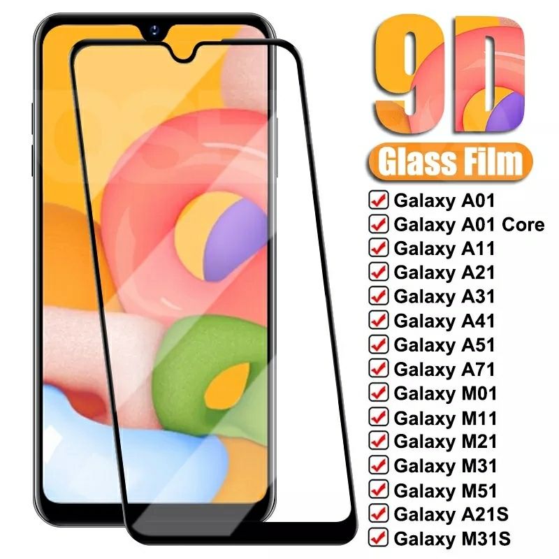 13D Screen Protector Glass For Samsung Galaxy A01/ A01 Core/ A11/ A21/ A31/ A51/ A71/ M01/ M11/ M21/M31s/ M31/ M51/ A20s/ A21S/