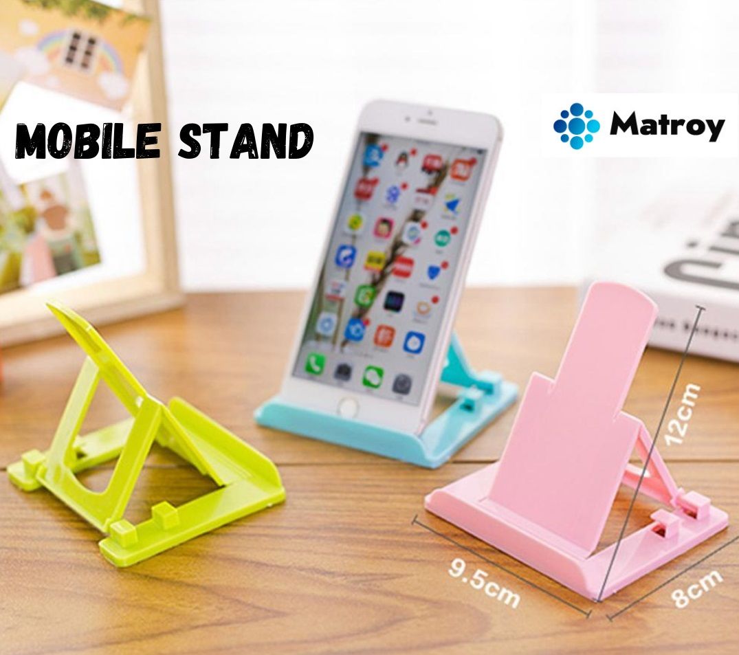 Universal Folding Cell Phone Support Plastic Holder mobile Stand - MultiColour