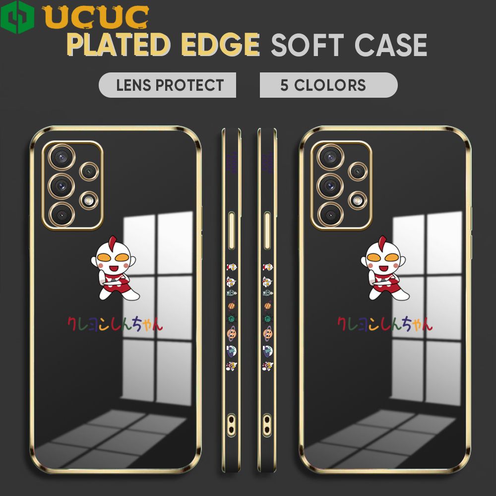 UCUC for Samsung Galaxy A32 4G Back Cover + Free Lanyard Altman Luxury 6D Plating Case Side Pattern Soft Silicone Square Phone Cases