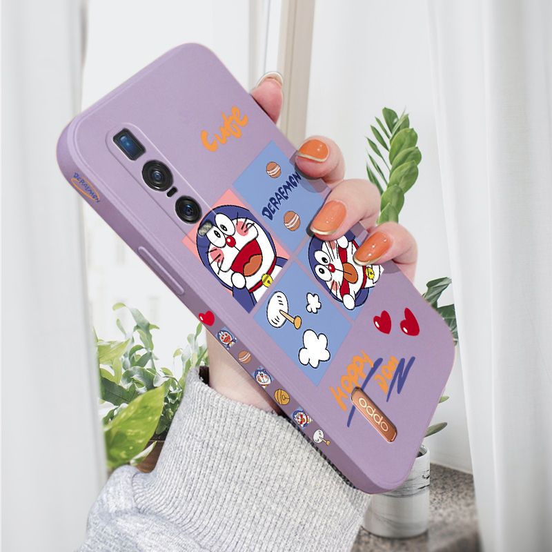 AMORVOR for OPPO Find X2 Pro Back Cover Cute Happy Cartoon Side design Soft Case Multicolor Liquid Silicone Phone Cases