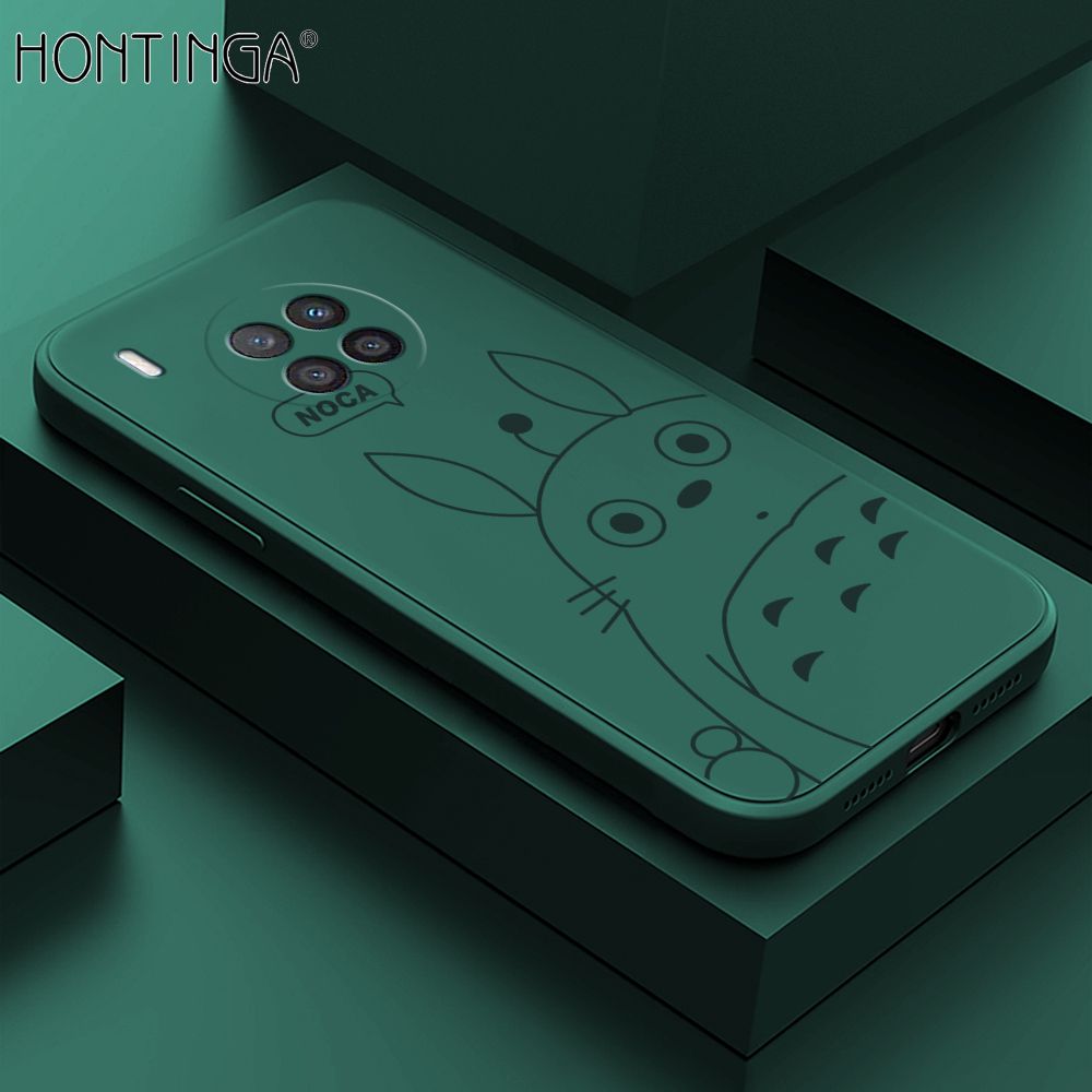 Hontinga for Huawei Nova 8I Case Cartoon Cute Totoro Pattern Back Cover Soft Square Edge Liquid Silicone Phone Cases
