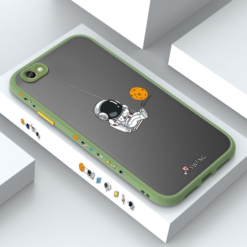 ZeroQiQi for Vivo V5 Lite Case Astronaut Swinging Side Printing Cover Frosted Ultra Thin Protective Anti Fall Phone Case