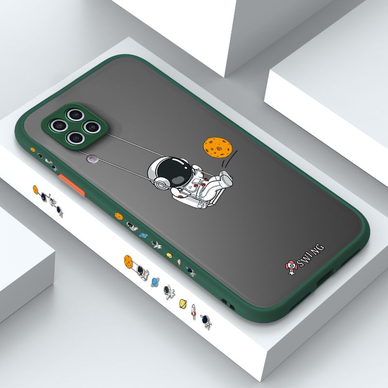 ZeroQiQi for Huawei Nova 7i Case Astronaut Swinging Side Printing Cover Frosted Ultra Thin Protective Anti Fall Phone Case