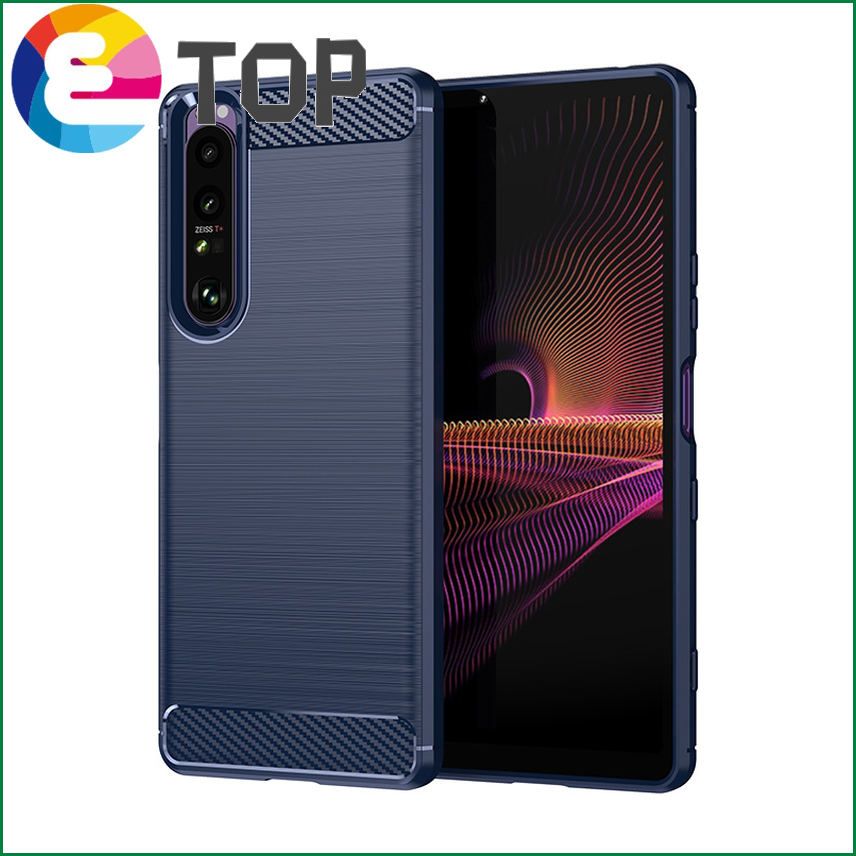 【ETOP】Frosted Silicone Case For Sony Xperia 1 III 5 II 10 Plus Cases  Brushed Cabon Fiber Soft Cover For Xperia 8 Lite Case L3