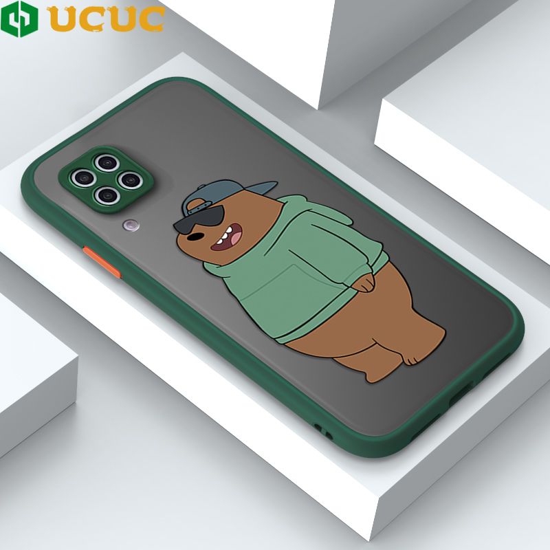 UCUC for Huawei Nova 7I Back Cover Sunglasses Bear Frosted Transparent Hard Phone Case Thin Shockproof Full Cover Camera Protect Case