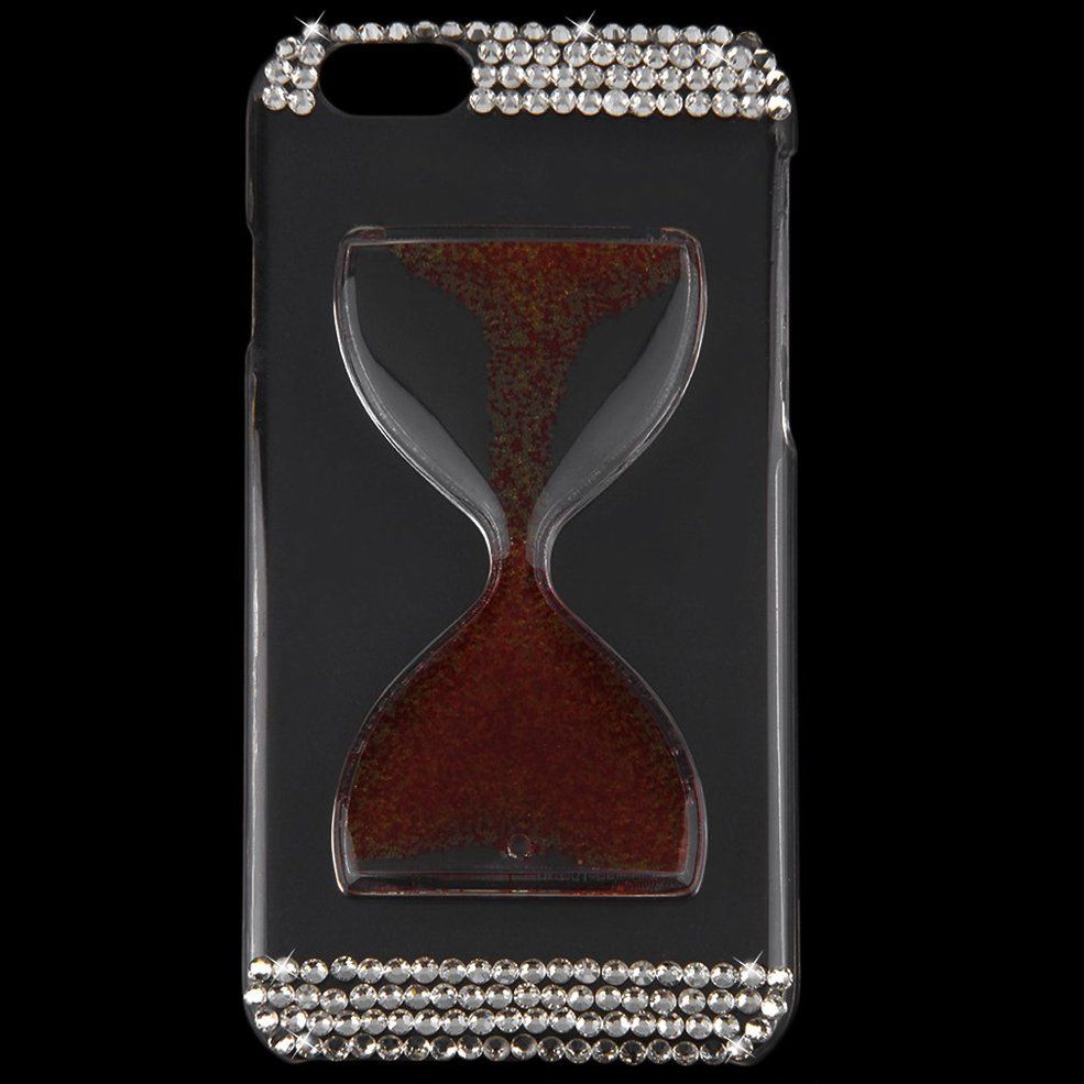 Bling Flow Sand Clock Hourglass Case Phone Cover For iPhone 6 4.7 inch-orange