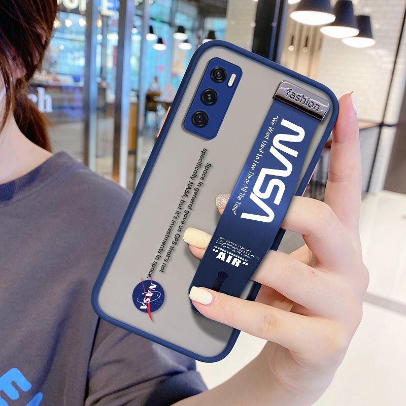 UCUC for Vivo V20 SE Wrist Strap Case Popular NASA Wristband Printing Cover Shockproof Frosted Phone Case
