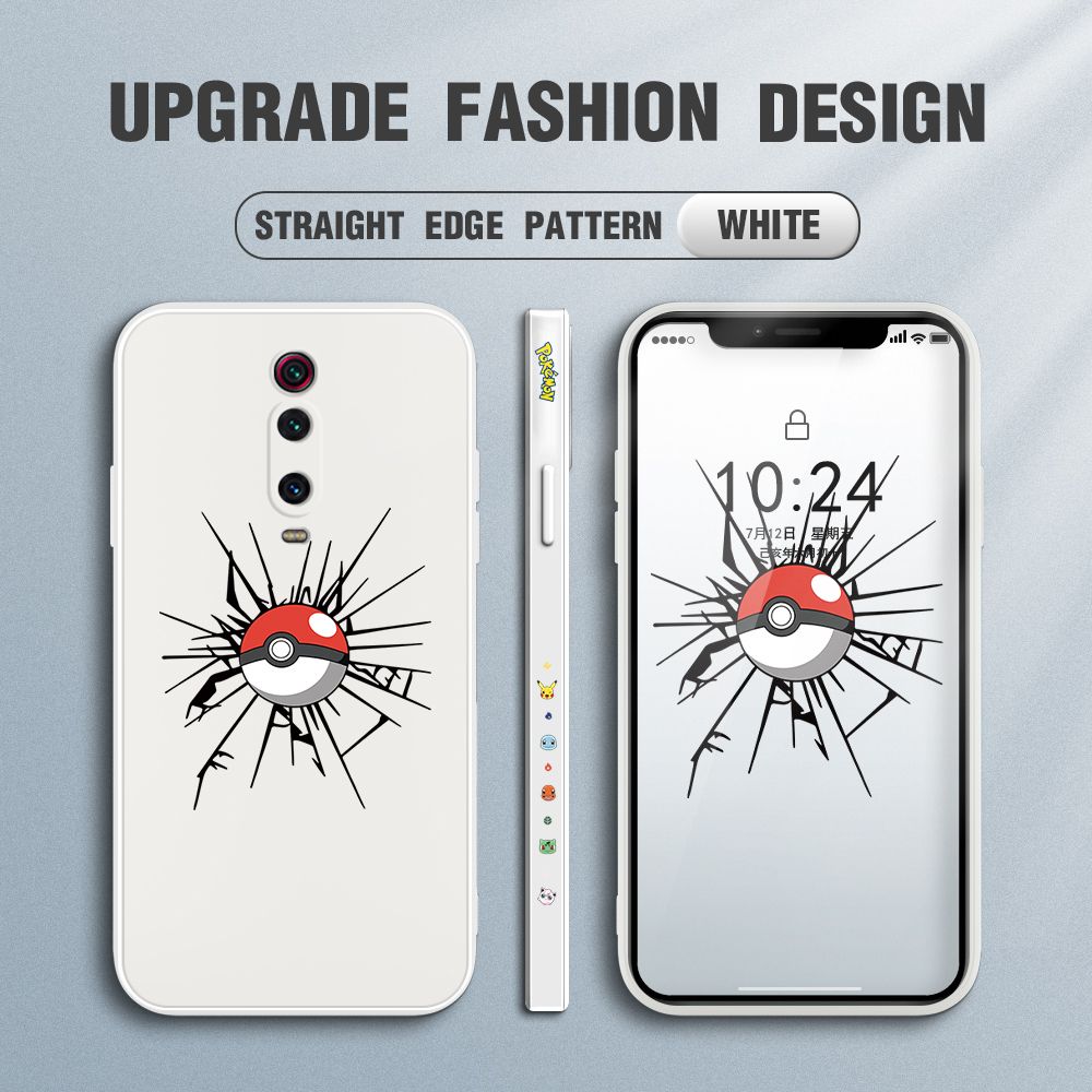 Jizetin for Xiaomi Redmi K20 / K20 Pro / Xiaomi Mi 9T / 9T Pro Case Cartoon Pokémon Pocket Monster Design Side Design Phone Case Square Edge Pattern Liquid Silicone Cases Full Cover Camera Shockproof Protective Case