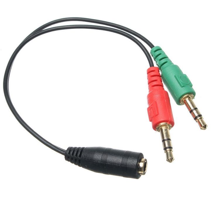 Stereo Audio Aux 3.5mm Female (3 Line) to 2 Male Mic Headphone Converter Adapter
